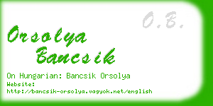 orsolya bancsik business card